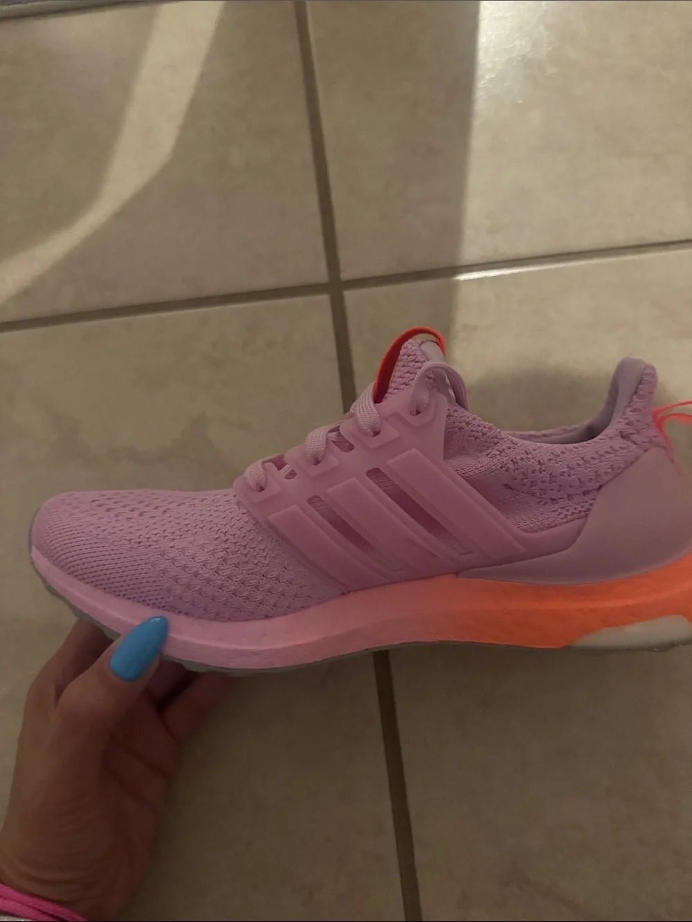adidas Kids Pink and Orange Knit Sneakers
